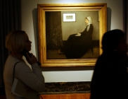 "Arrangement in Grey and Black, No. 1: Portrait of the Artist's Mother," commonly known as "Whistler's Mother," by American artist James McNeill Whistler, is displayed at a special members only preview March 12, 2004 at The Detroit Institute of Arts in De